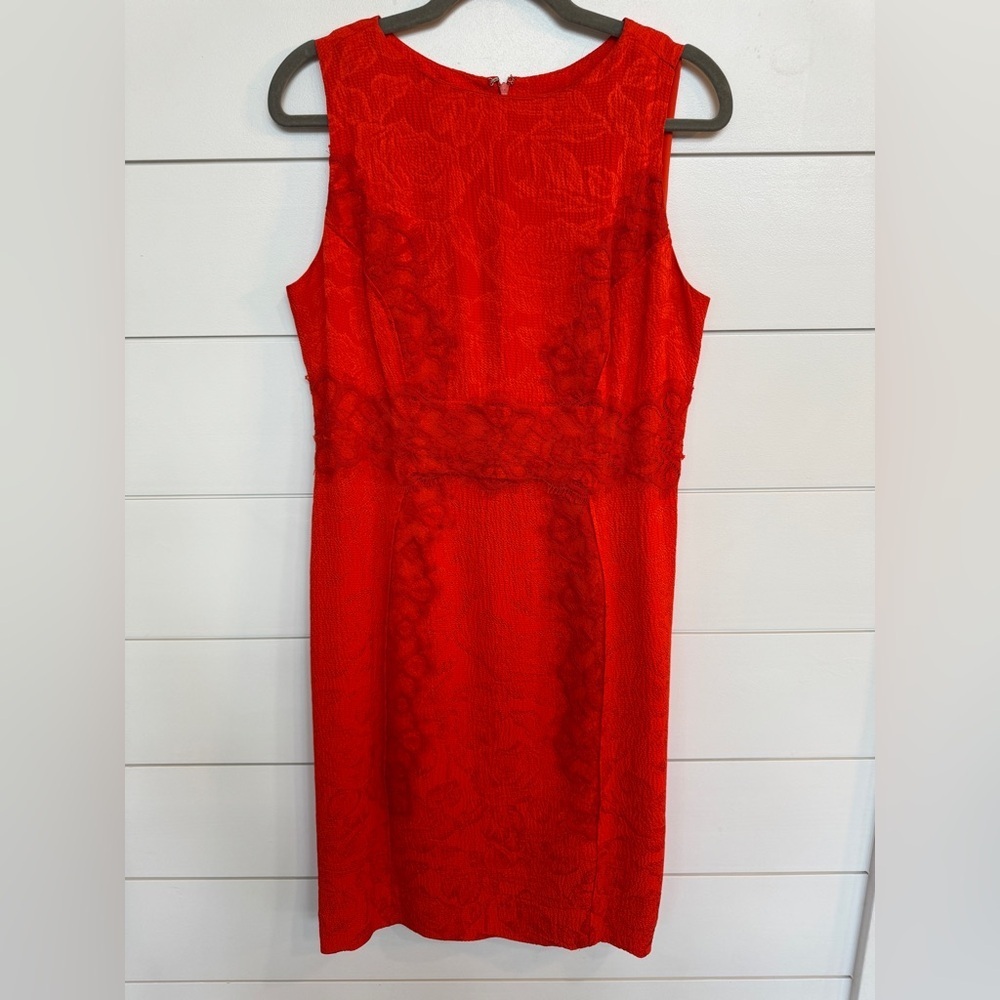 Carolina Herrera Red Sleeveless Midi Dress